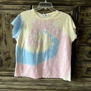 Pastel tyedye cap sleeve shirt